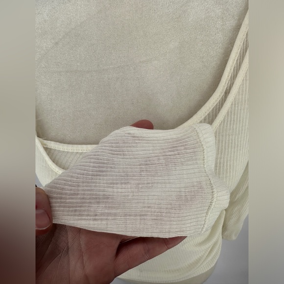 ZARA | Women’s M Medium Cream Double Layer Long Sleeve Thin Top - Picture 4 of 5